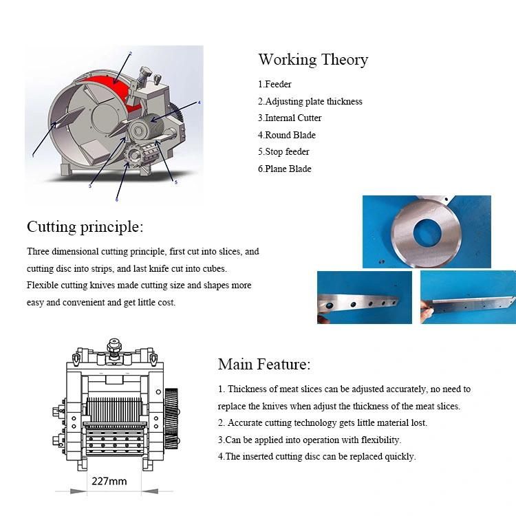 Germany Quality Frozen Meat Dicer  Home Use Stainless Steel Meat Dicer  Cooked Meat Shredder Machine