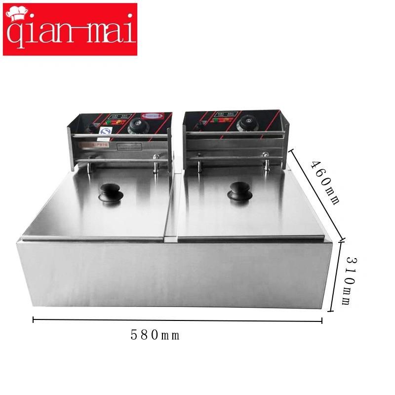 Popular Commercial Electric Chip Chicken Fryer with 5.5L*2 Tank