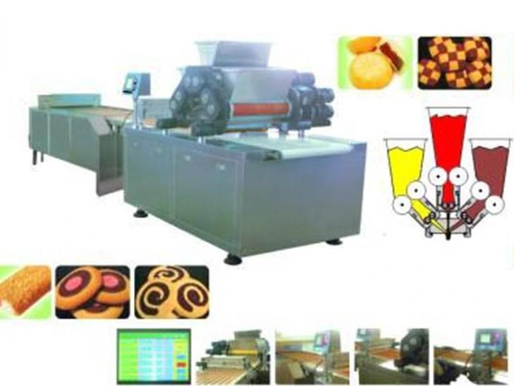 Automatic Three Colors Cookie Machine Big Capacity Factory Use Cookie Making Machine