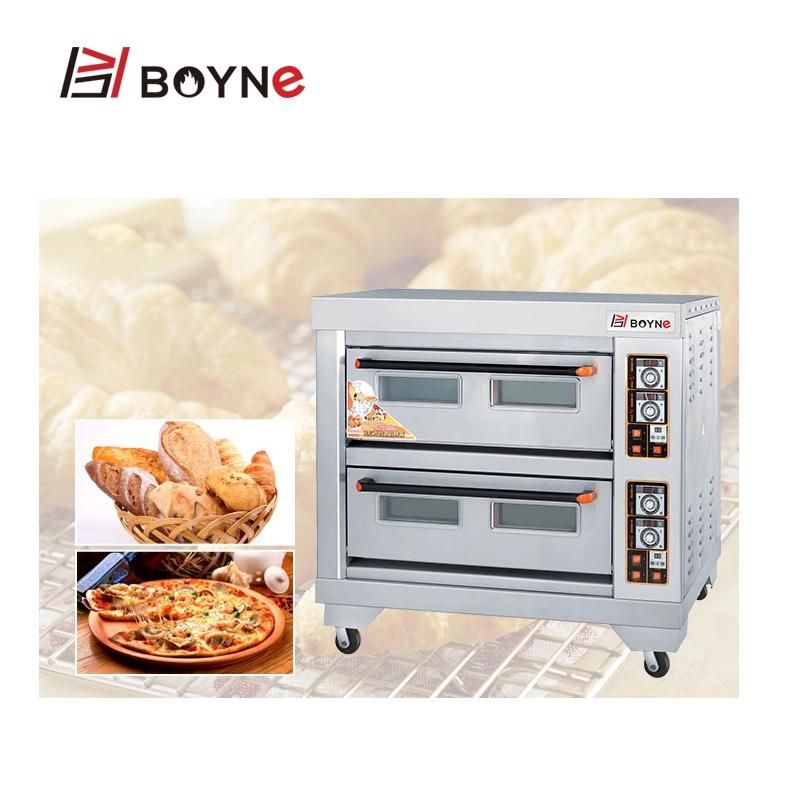 Hotel Baking Equipment Two Deck Four Trays Electric Oven