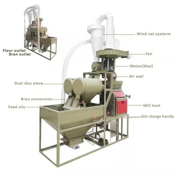 600 kg/h wheat maize corn flour mill machine production line