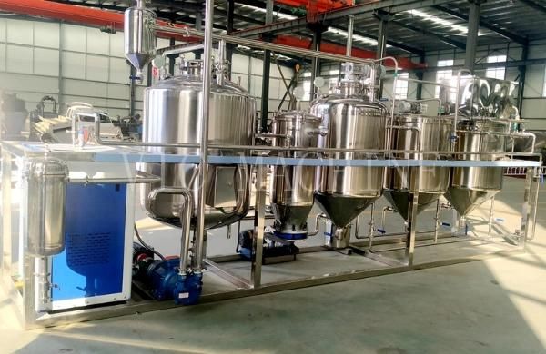 1000 KG/D 304 Stainless steel oil refining machine oil refinery