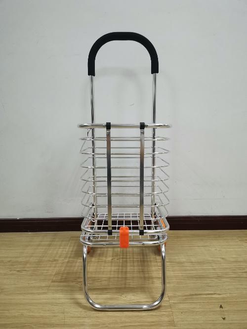 Aluminum Alloy Lightweight Folding Shopping Trolley with Two Wheels