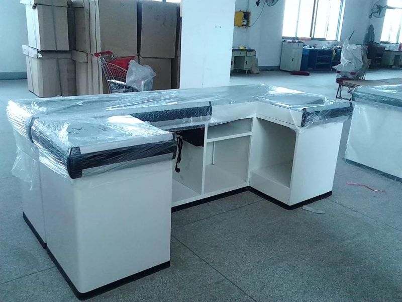 Excellent Quality Supermarket Stainless Electric Cashier Counter Retail Cashier Counter