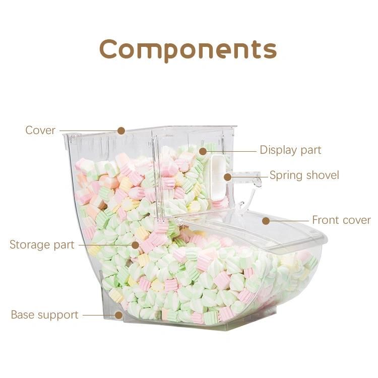 Retail Store Dry Food Gravity Clear Plastic Candy Dispenser Gravity Bulk Feed Dispenser and Bins for Store and Supermarket