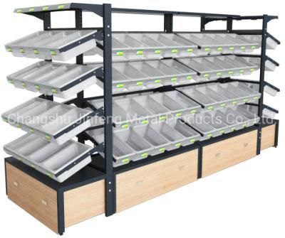 Supermarket Wooden Shelves for Bulk Food Display Stand Jf-Bfr-031