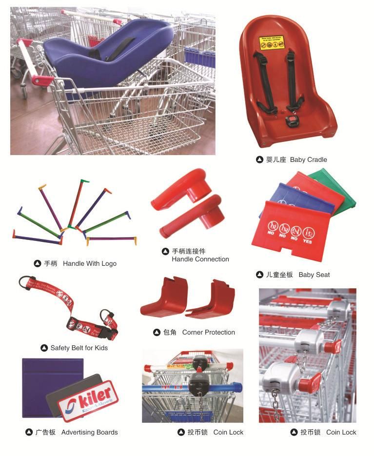 Zinc Plated Metallic Heavy Duty Warehouse Order Shopping Picking Trolley