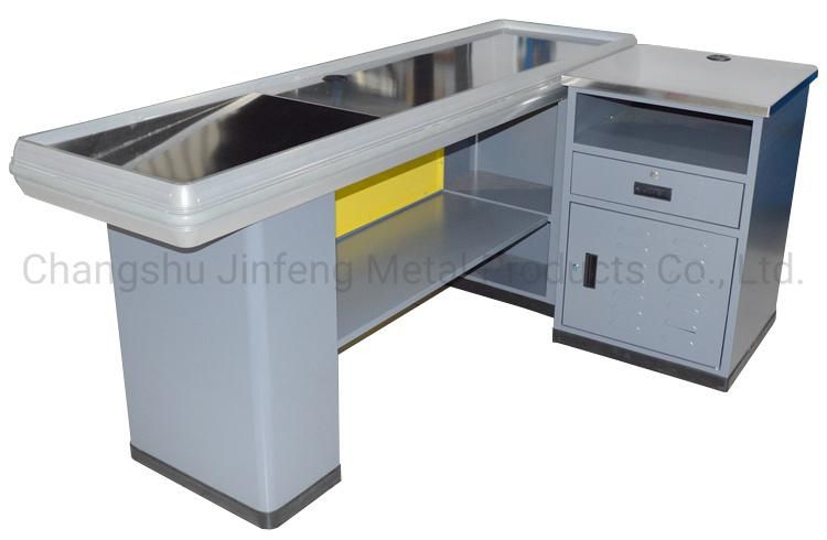 Supermarket Cashier Desk Shop Metal Checkout Counter Jf-Cc-118