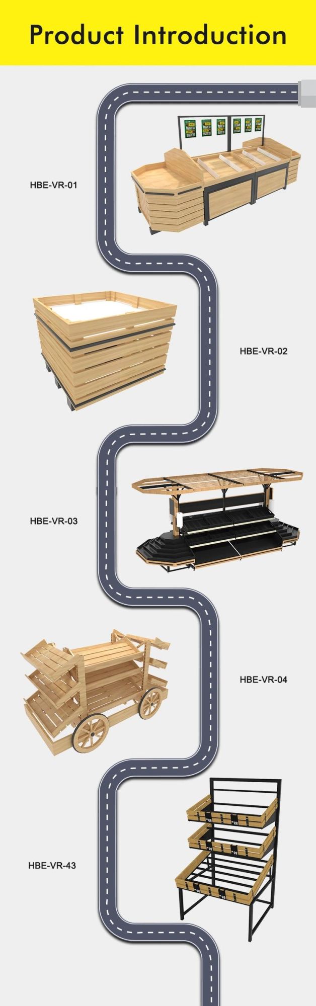 Hibright Supermarket Fruit and Vegetable Display Rack