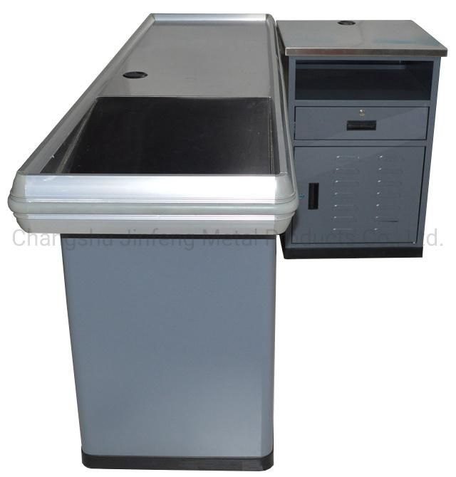 Supermarket Cashier Desk Shop Metal Checkout Counter Jf-Cc-118