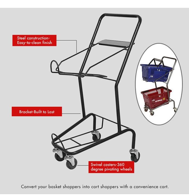 Supermarket Shopping Trolley Shop Trolley with Two Baskets