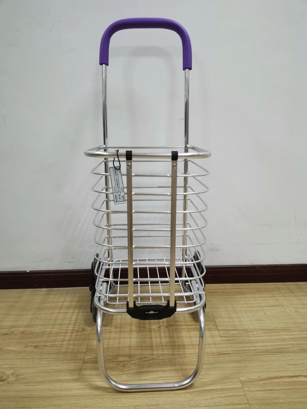 Factory Lightweight Aluminum Alloy Folding Shopping Trolleys Supermarket Carts