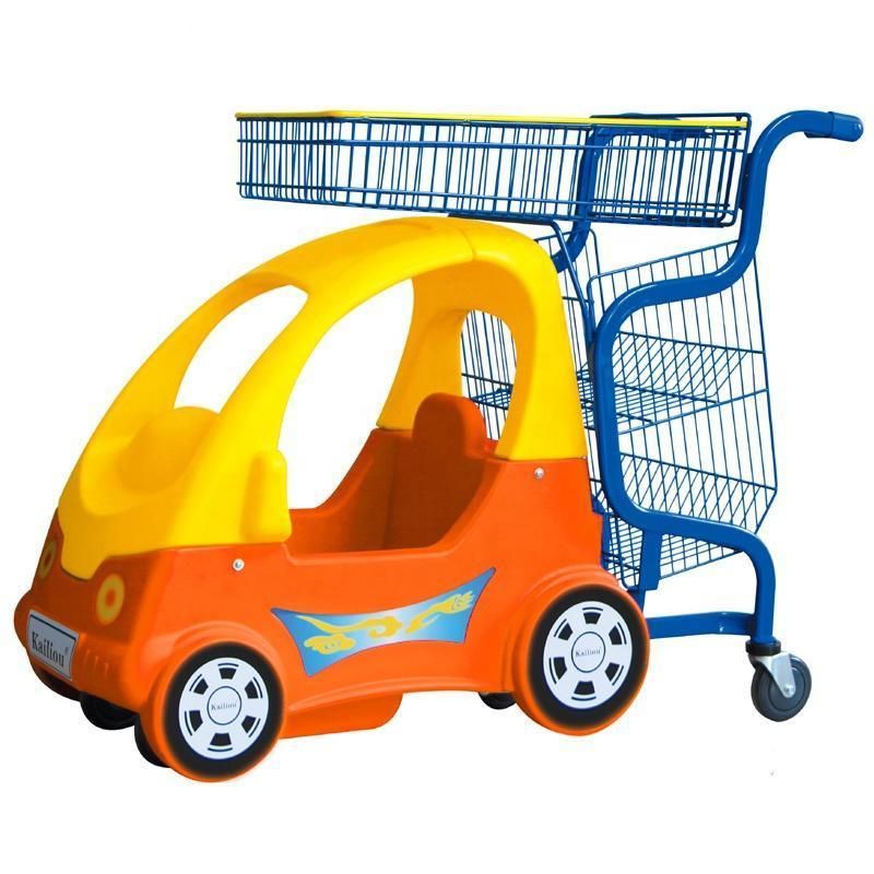 High Quality Supermarket Equipment Plastic Cart Children Trolley