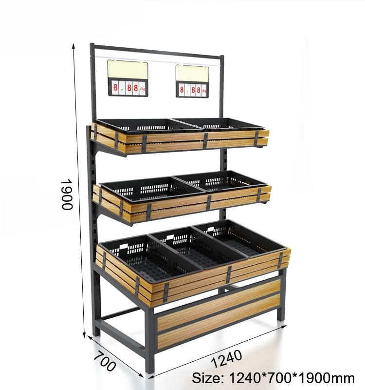 Supermarket Equipments Vegetables and Fruits Display Shelf