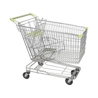 Dependable Steel Metal Wire Hypermarket Powder Coating Trolley