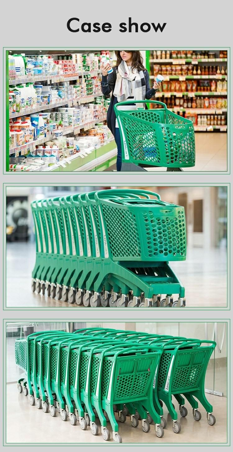 New Style Good Selling Plastic Market Grocery Folding Shopping Trolley