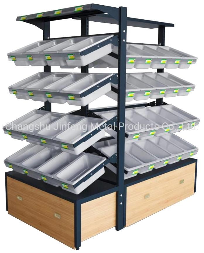 Supermarket Wooden Shelves for Bulk Food Wooden Display Racking