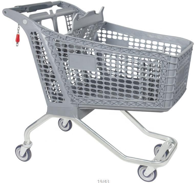 Plastic Shopping Cart Supermarket Folding Shopping Trolley