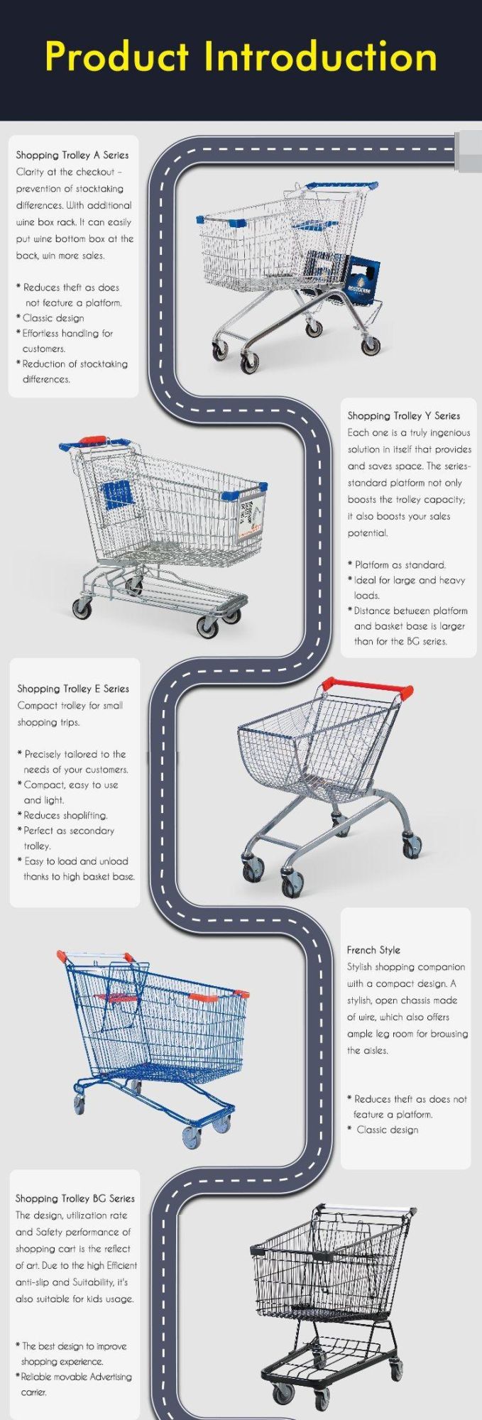 Supermarket Handicapped Shopping Cart Trolley for Free Service of Disabled