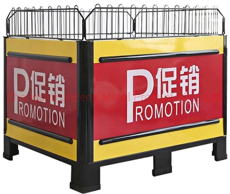 Supermarket Equipment Metallic Shelf Rack Promotional Table