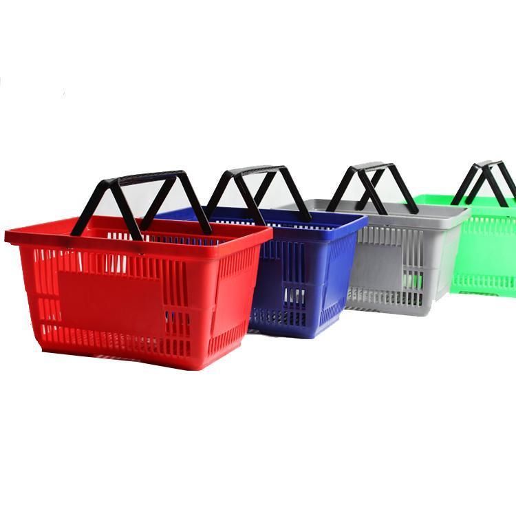 Wholesale New Style Hand Basket Supermarket Plastic Shopping Basket