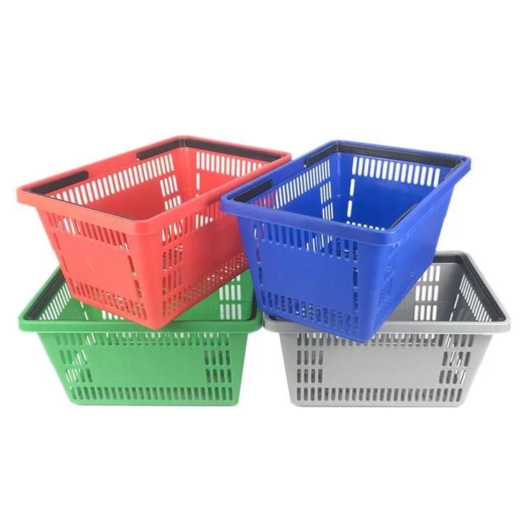 Hot Sell Colorful Fruit Basket Supermarket Plastic Shopping Basket