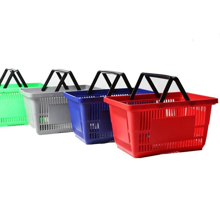 2021 Hot Selling Hand Basket Customized Color Plastic Shopping Basket