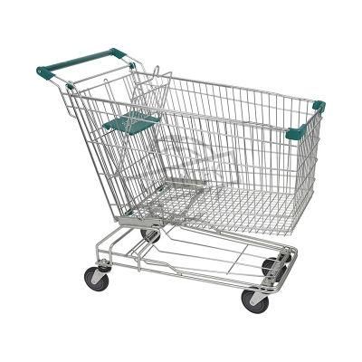 Dependable Steel Metal Wire Supermarket Asian Shopping Cart for Sale