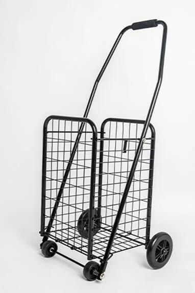 China Manufacturer Metal Collapsible Shopping Trolley Personal Grocery Folding Carts