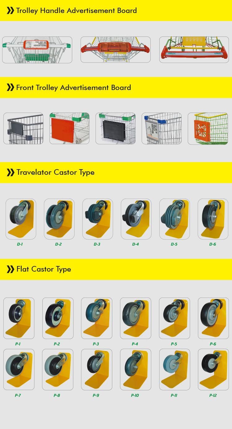 Plastic Shopping 100L Supermarket Trolley Dimensions for Hypermarket