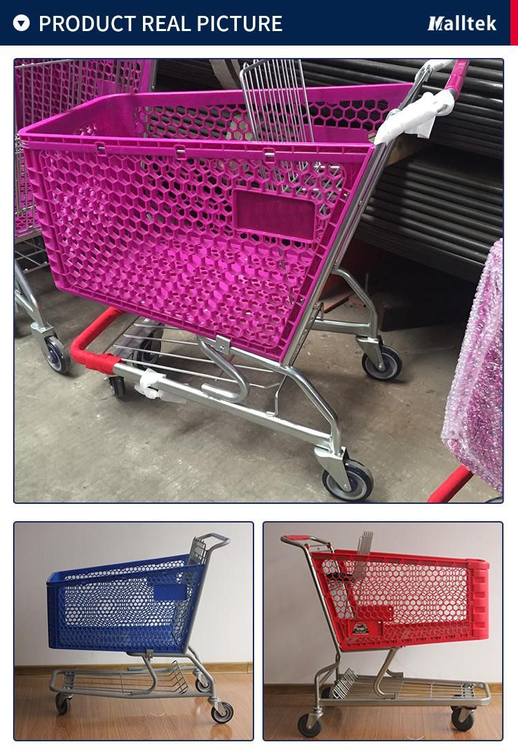 Best Selling Half Plastic 180L American Cart for Supermarket