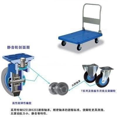 Metal Plastic Flat Hand Warehouse Tooling Cart Supermarket Hand Trolley