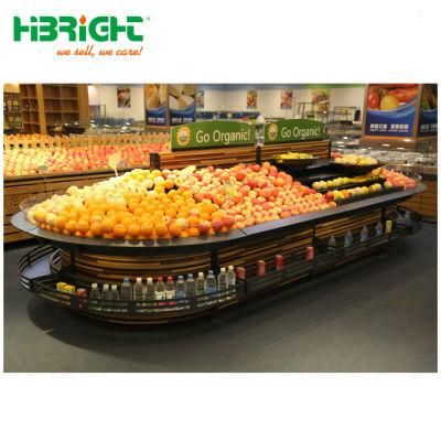 Wooden Vegetable Rack Fruit Display Stand for Supermarket