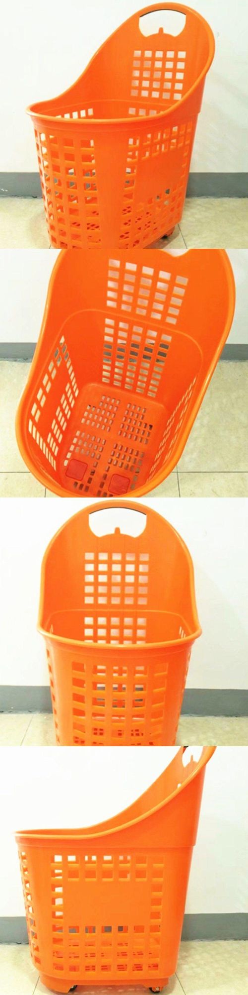 New Plastic Supermarket Trolley Four Wheels Large Hand Shopping Basket