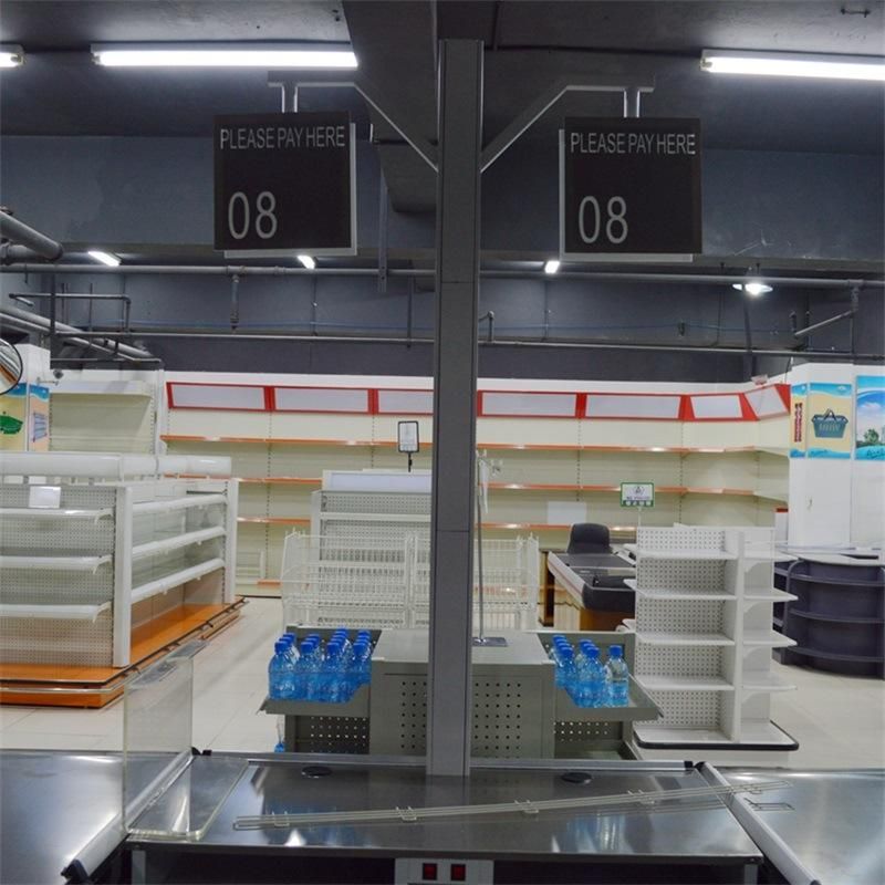 New Style Supermarket Checkout Cashier Counter with Light Box