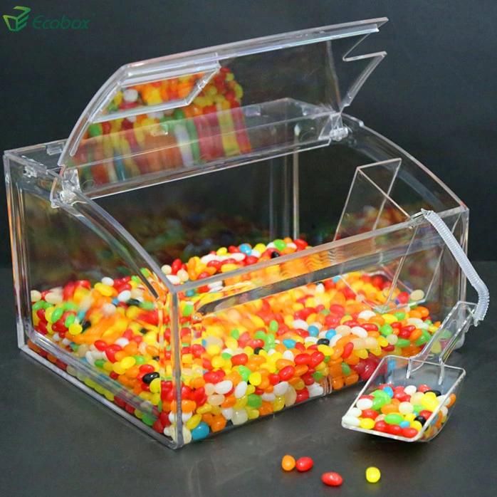 Plastic Bulk Food Coffee Beans Box Candy Bins Scoop Bin