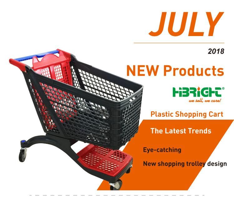 Supermarket Push Cart Retail Grocery All-Plastic Shopping Trolley