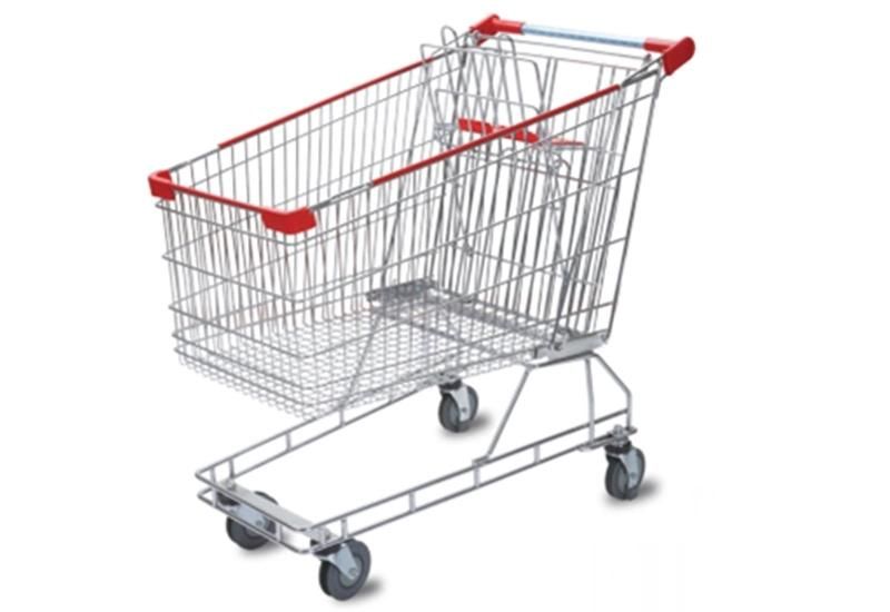 Supermarket Shopping Cart Australian Style Trolley M-Type 212L Four Wheels