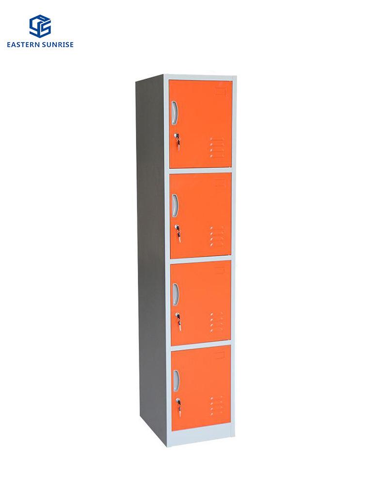 Colorful 4 Door Compartment Steel Staff Cabinet Metal Locker