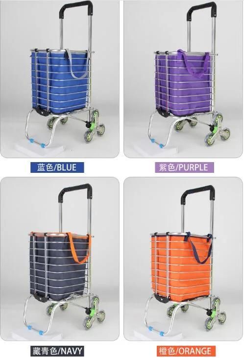 Factory Wholesale 6 Wheels Folding Aluminum Trolley Portable Shopping Hand Carts