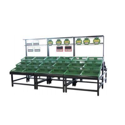 Power Coated 3 Layer Fruit&Vegetable Display Shelf Rack