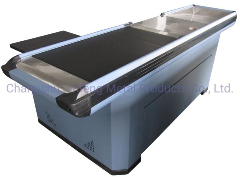 Supermarket Electric Cashier Table Metal Checkout Counter