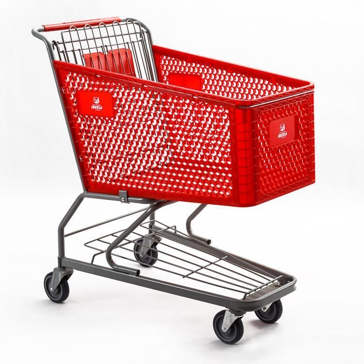 China Supplier Supermarket Cart High Grade Palstic Shopping Trolley