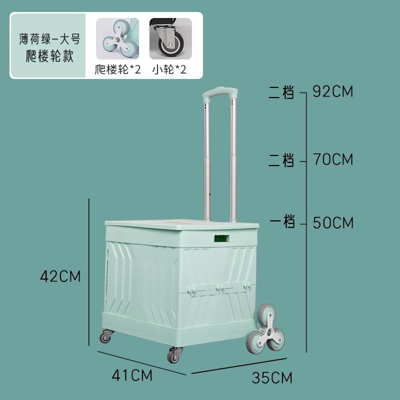 Factory PP Plastic High Quality Shopping Trolley Carts for Grocery with Tri-Wheels