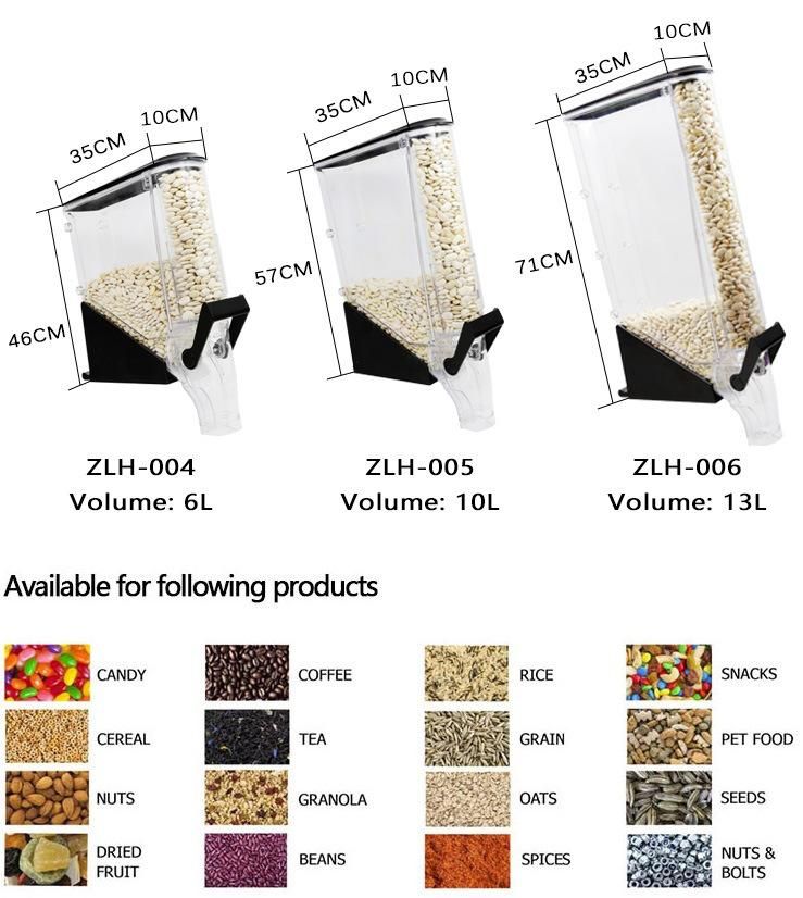 Plastic Wholesale Gravity Bulk Food Dispenser Gravity Bins Cereal Dispenser