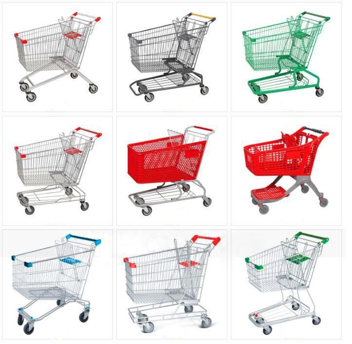 Supermarket Personal Shopping Trolley with 4 Wheels