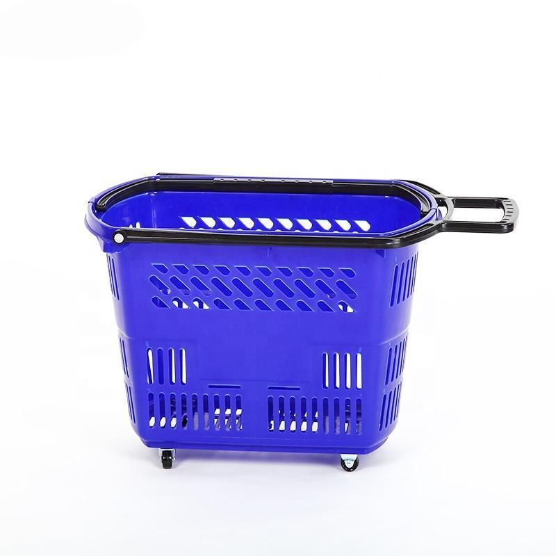 High Quality Supermarket Plastic Shopping Basket Trolley