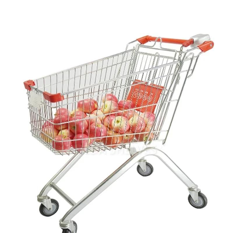 Stainless Steel Supermarket Shopping Trolley Storage Cart