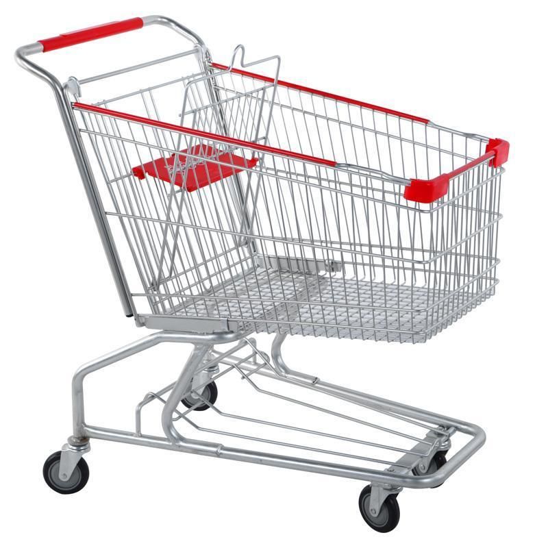 Hot Sale Supermarket Metal Shopping Trolley Carts 60-240L Hand Push