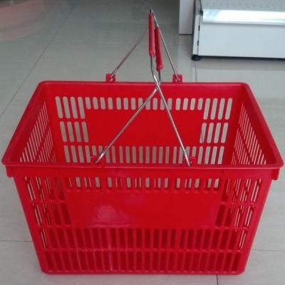 Metal Handle Plastic Supermarket Basket (YD-Z2)